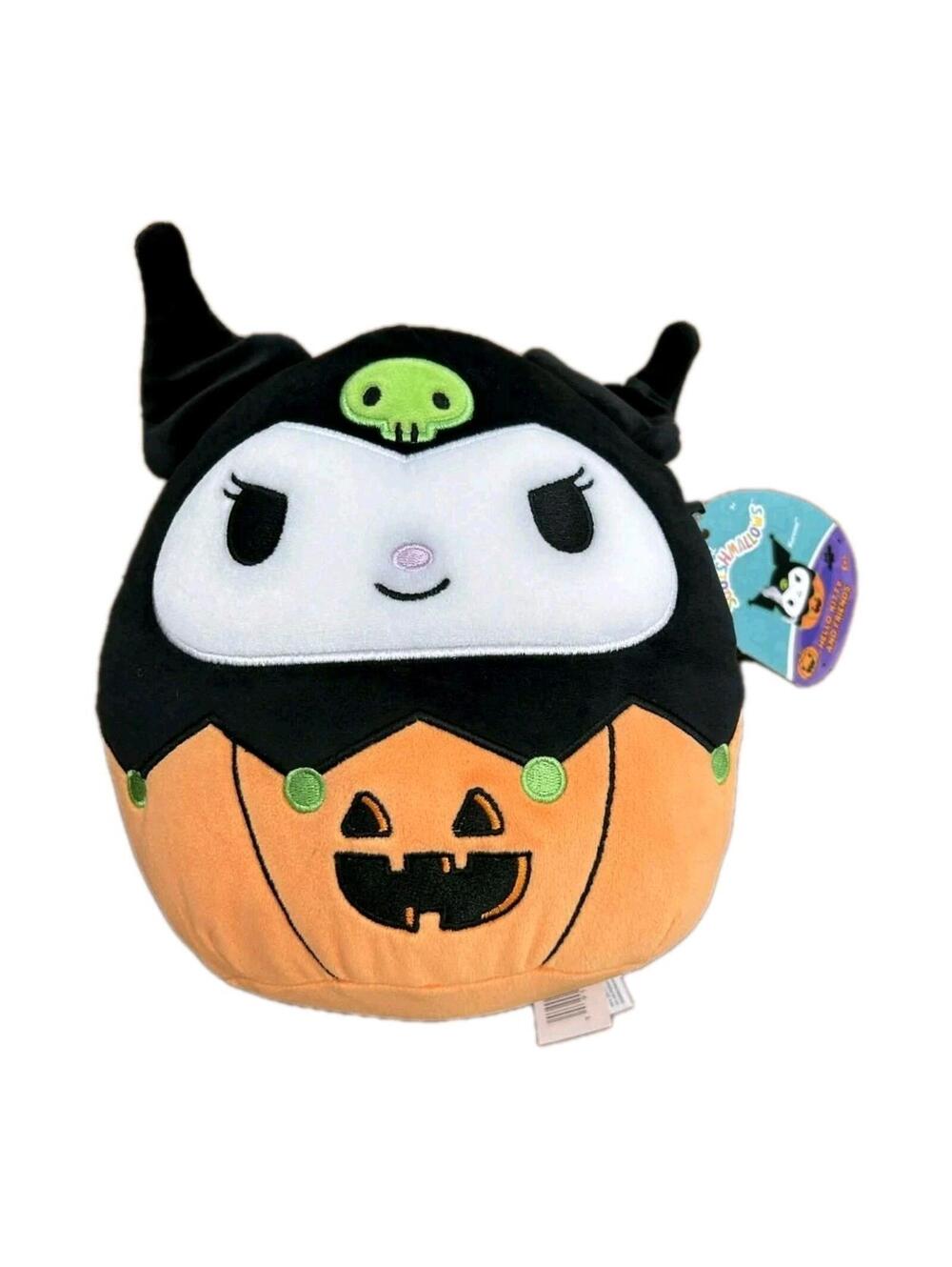8-inch Hello Kitty Plush Toy Halloween Kuromi Squishmallow Dressed in Pumpkin